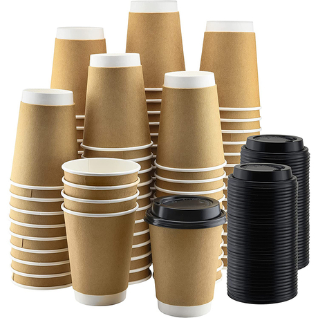 Copa de papel de doble pared de 3-32 oz con tapa