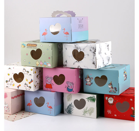 Cajas de pastel con ventanas ecológicas | Tamaños y logotipo personalizados | Proveedor de paquetes de pasteles al por mayor