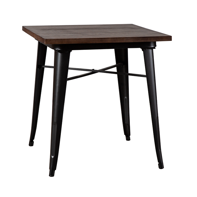 Mesa de comedor de madera sólida Combinación de mesa y silla de hierro forjado