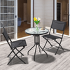 Silla de acero plegable mesa cuadrada de mesa y silla al aire libre
