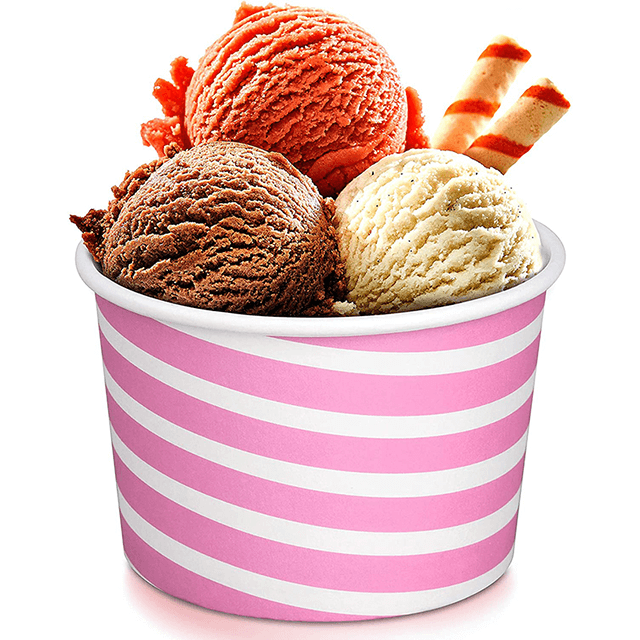 Tazas de papel de helado con cuchara de tapa