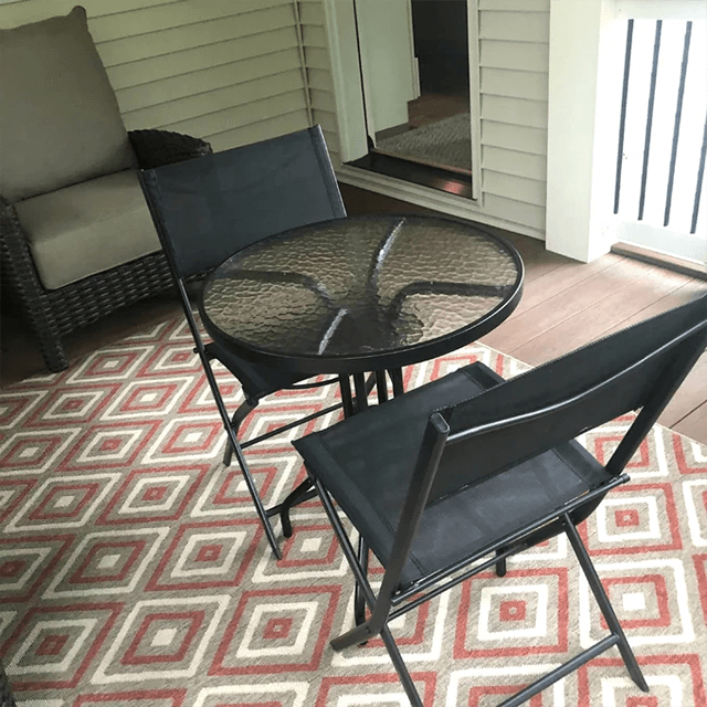Silla de acero plegable mesa cuadrada de mesa y silla al aire libre