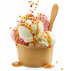  Tazas de papel de helado con cuchara de tapa