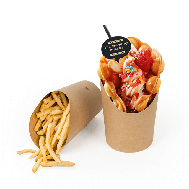 Para llevar tazas de papel francesas de papas fritas