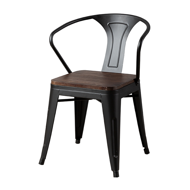 Mesa de comedor de madera sólida Combinación de mesa y silla de hierro forjado