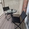 Silla de acero plegable mesa cuadrada de mesa y silla al aire libre