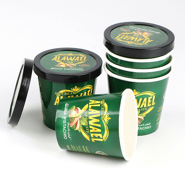  Tazas de papel de helado con cuchara de tapa