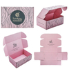 Zapatos de ropa de tablero corrugado personalizado Cajas de envío Diseño de embalaje logotipo de estampado de estampado caliente Paquete de envío rosa caja de papel