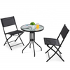Silla de acero plegable mesa cuadrada de mesa y silla al aire libre