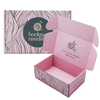 Zapatos de ropa de tablero corrugado personalizado Cajas de envío Diseño de embalaje logotipo de estampado de estampado caliente Paquete de envío rosa caja de papel