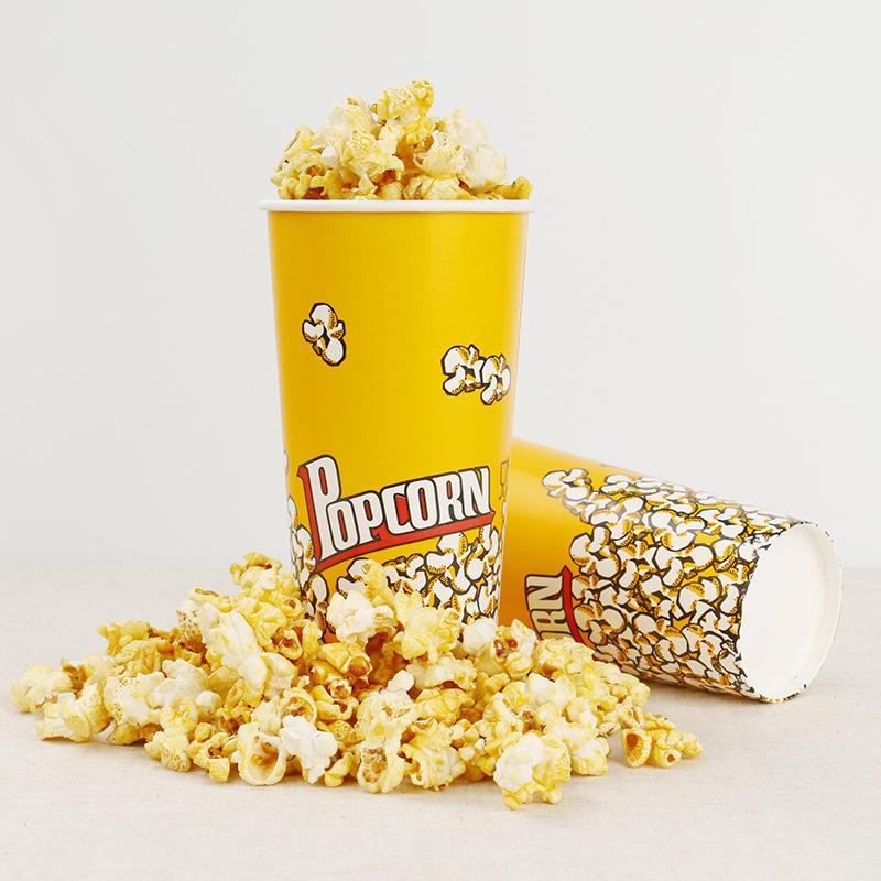 Paquete de papel de palomitas de maíz con tapa