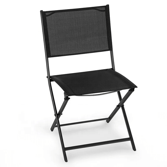 Silla de acero plegable mesa cuadrada de mesa y silla al aire libre